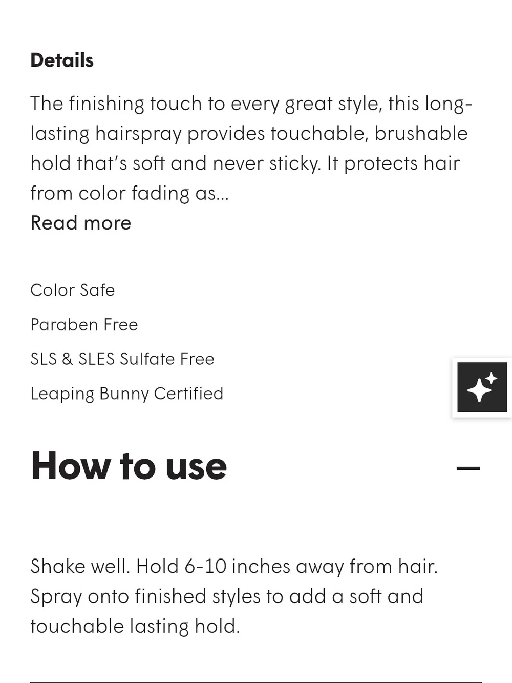 HUE Color Fresh Touchable Hairspray — White